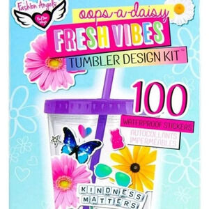 New Fashion Angels Fresh Vibes DIY Sticker Tumbler BPA Free Oops a Daisy